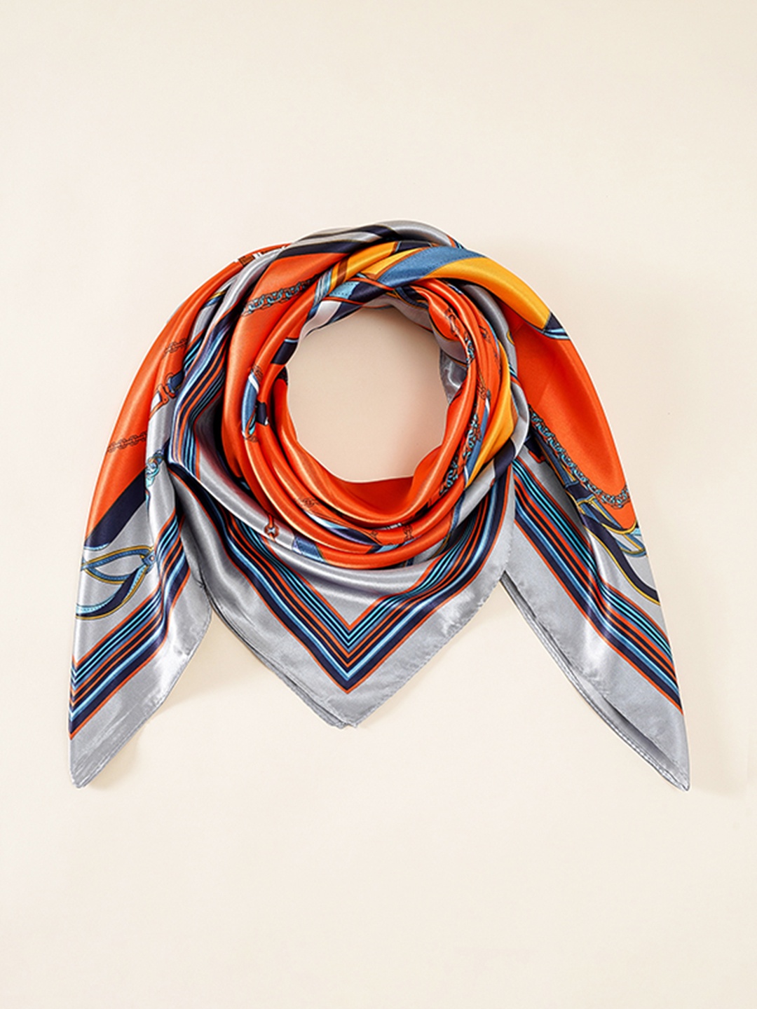 

URBANIC Women Gold-Toned & Rust Printed Scarf