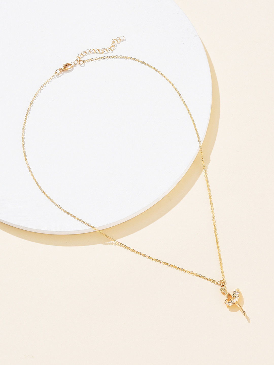 

URBANIC Gold-Toned Necklace with Ballet Dance Dangler