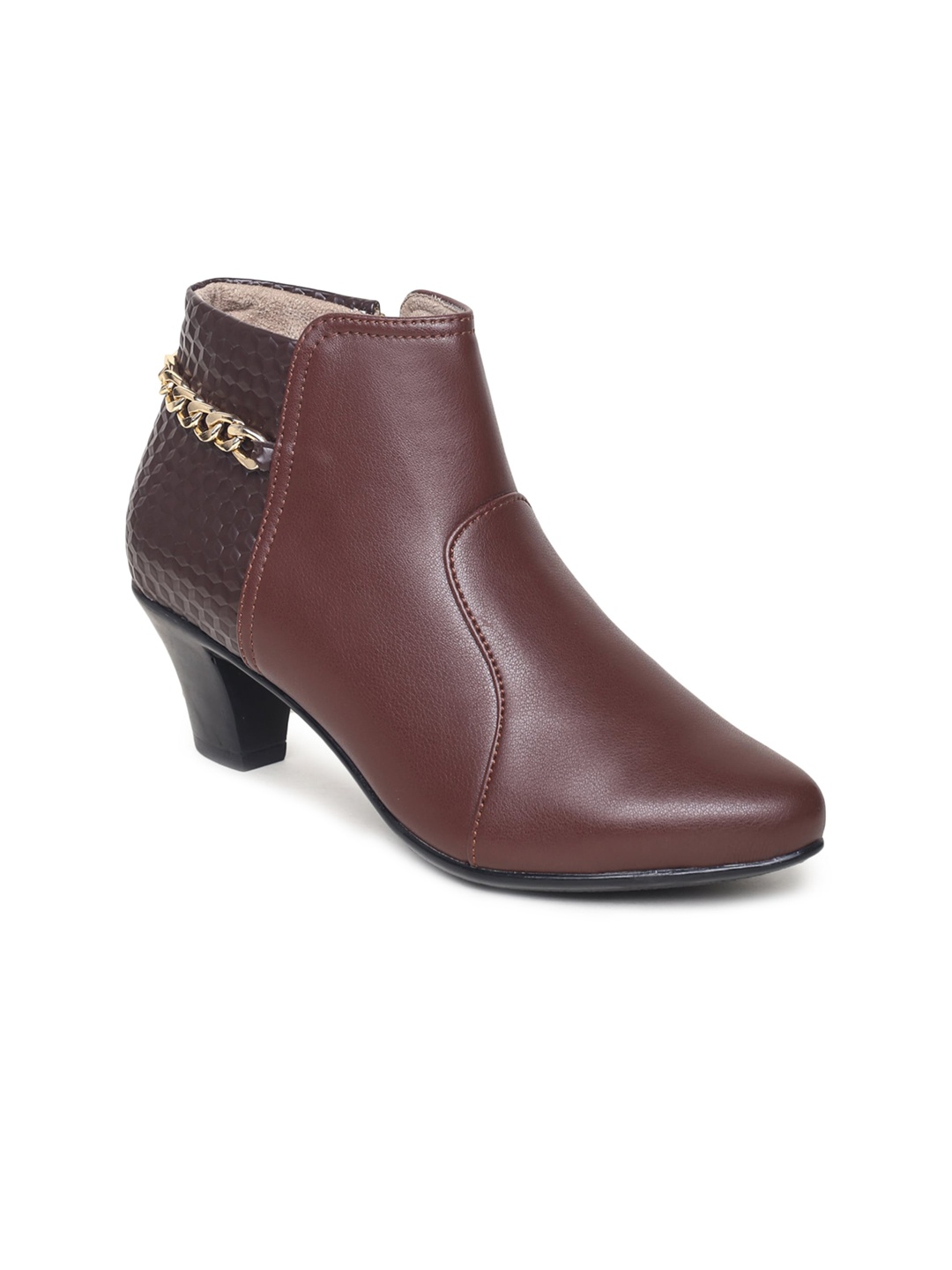 

VALIOSAA Brown Block Heeled Boots