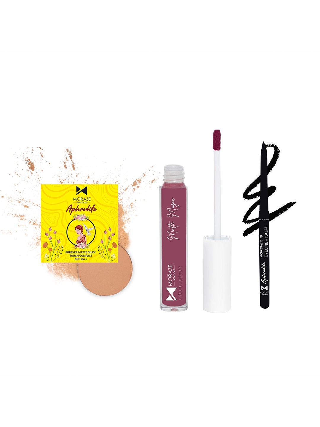 

Moraze Set of Liquid Lipstick & Compact with Kajal, Multi