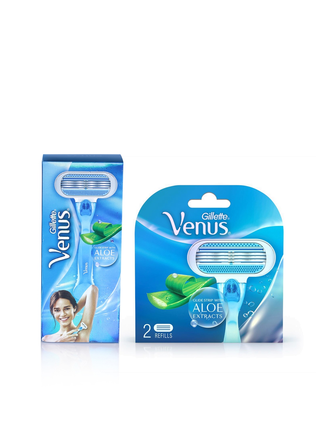

Gillette Women Venus Aloe Extracts Razor With 2 Cartridges, Blue