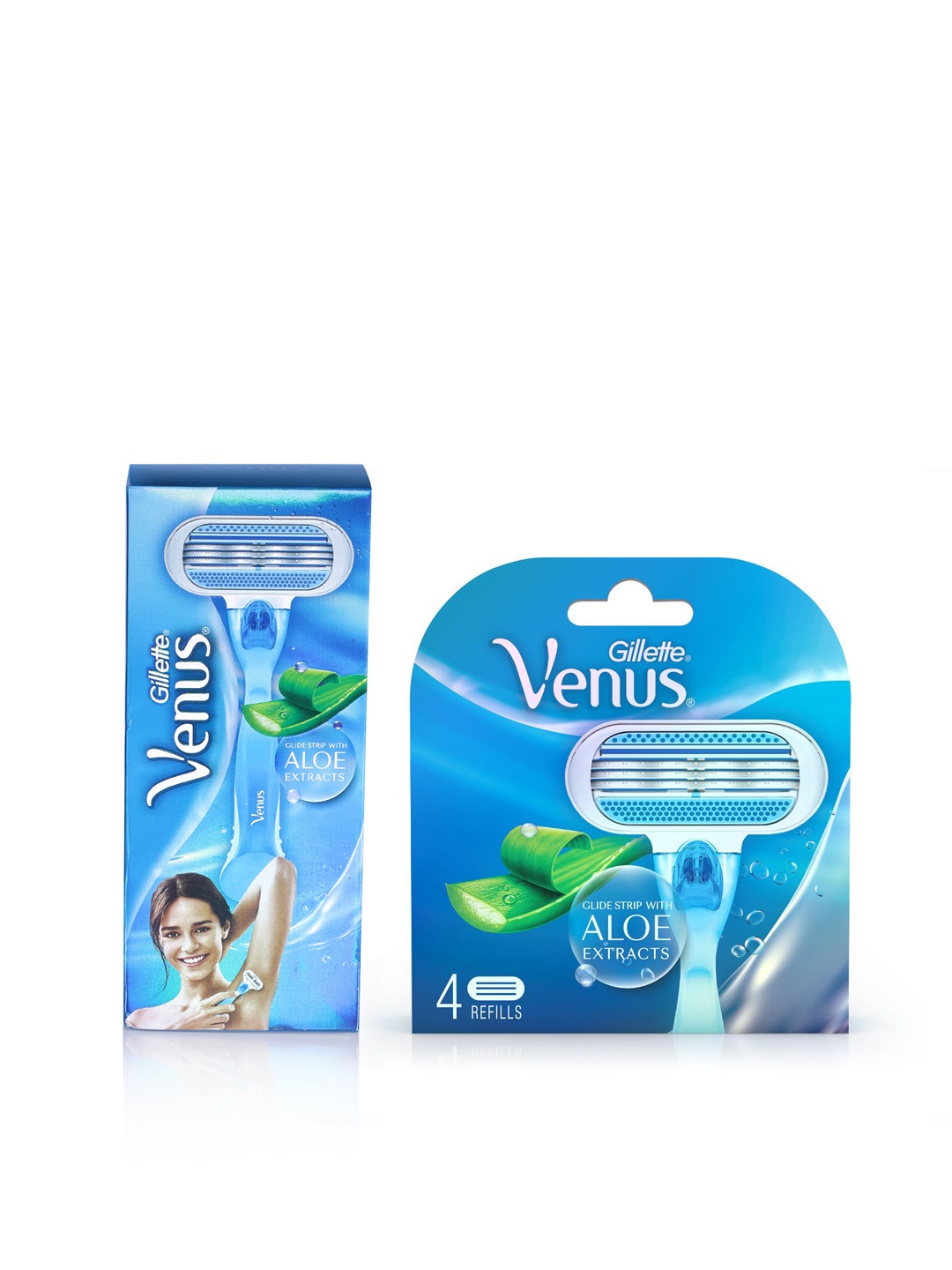 

Gillette Women Set Of Venus Aloe Extracts Razor With 4 Cartridges, Blue
