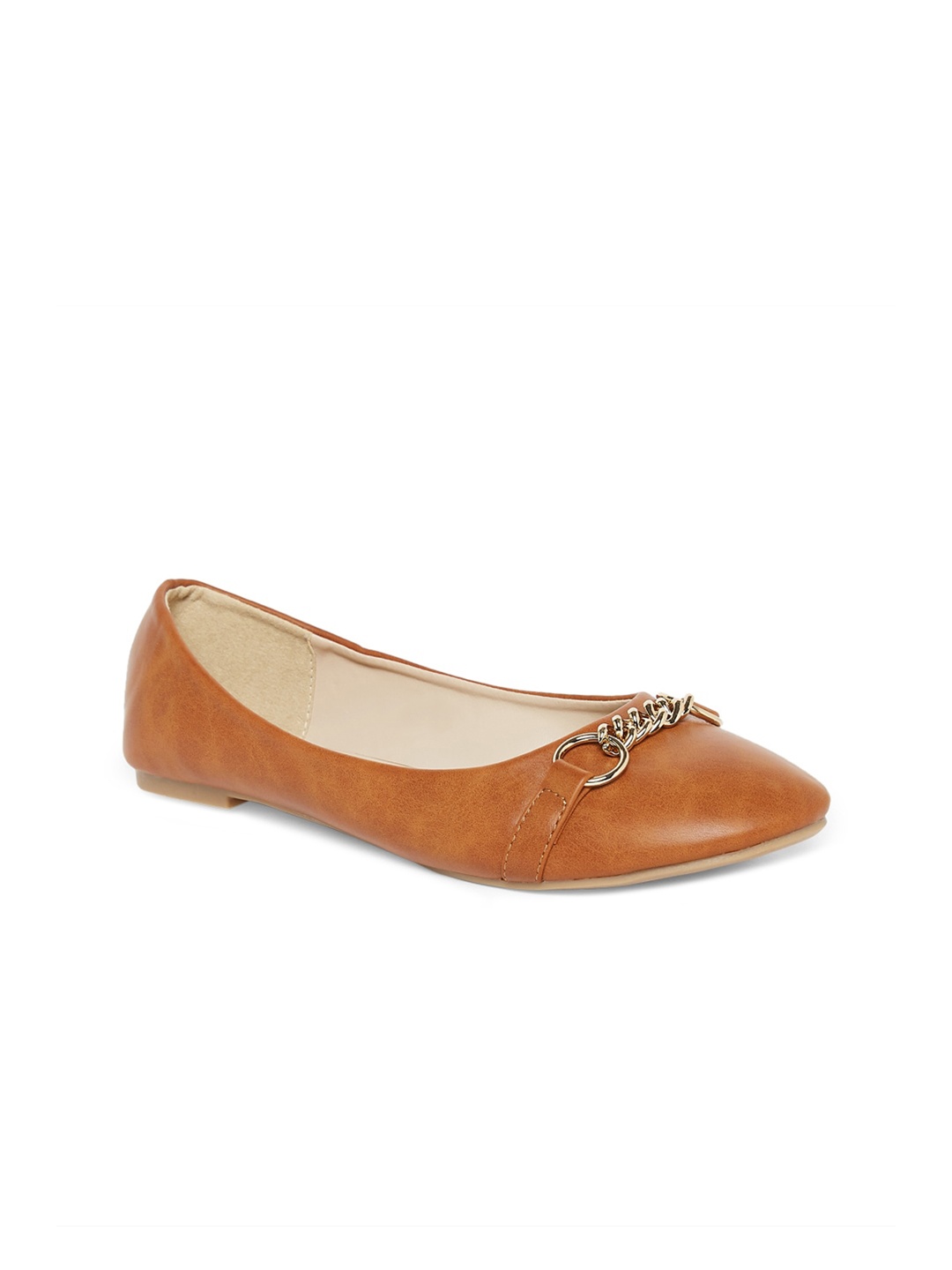 

Forever Glam by Pantaloons Women Tan Embellished Ballerinas Flats