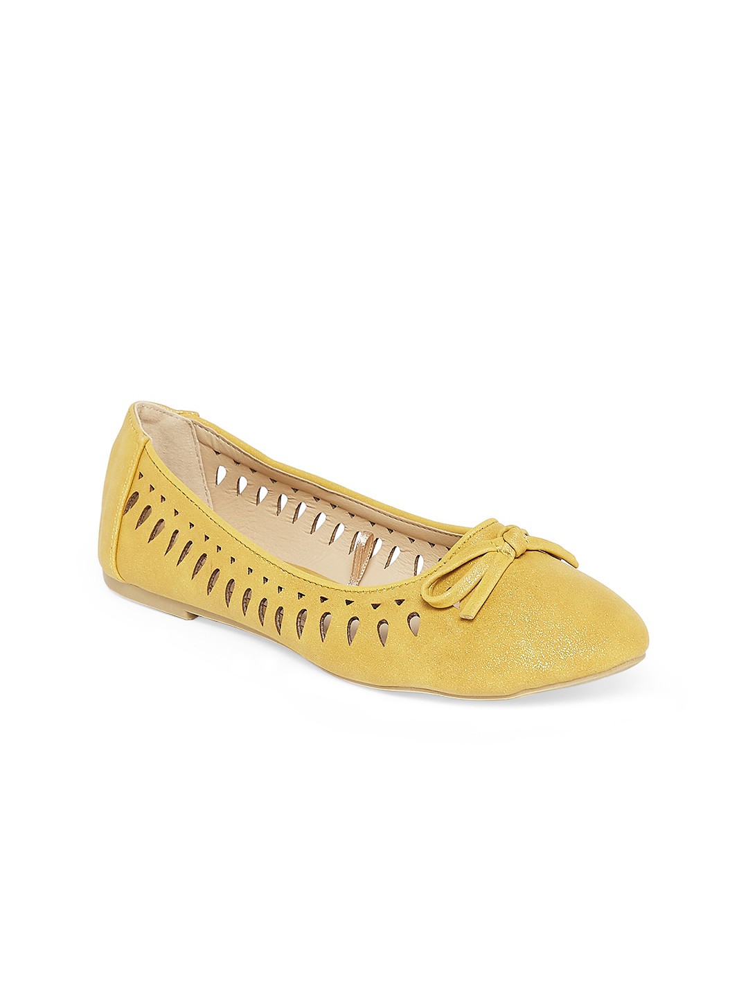 

Forever Glam by Pantaloons Women Mustard Ballerinas with Bows Flats