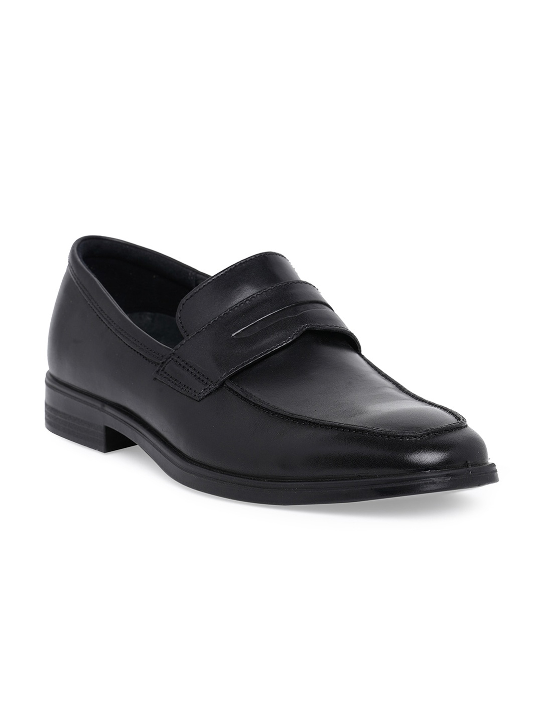 

ECCO Melbourne Men Black Solid Leather Formal Loafers