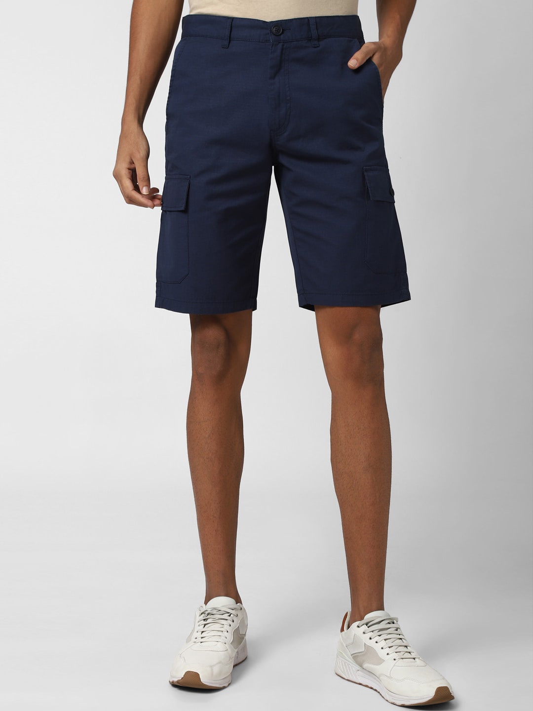 

Peter England Casuals Men Navy Blue Cargo Shorts
