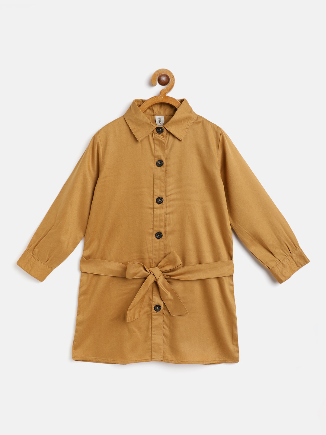 

SCOUP Mustard Yellow Shirt Dress with Tie Ups