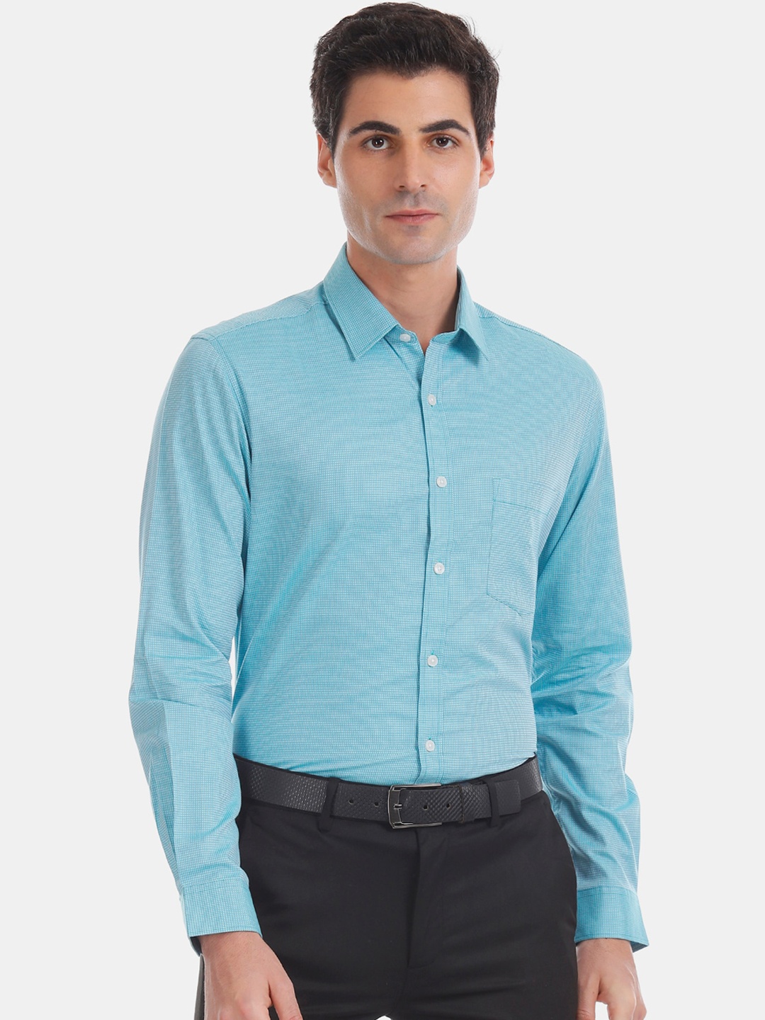 

Excalibur Men Blue Opaque Formal Shirt
