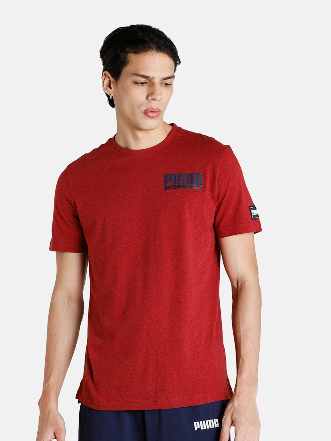 

Puma Men Red & Black Brand Logo Printed T-shirt