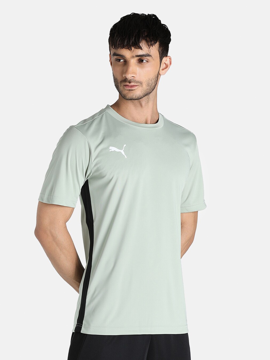 

Puma Men Green & Black Brand Logo T-shirt