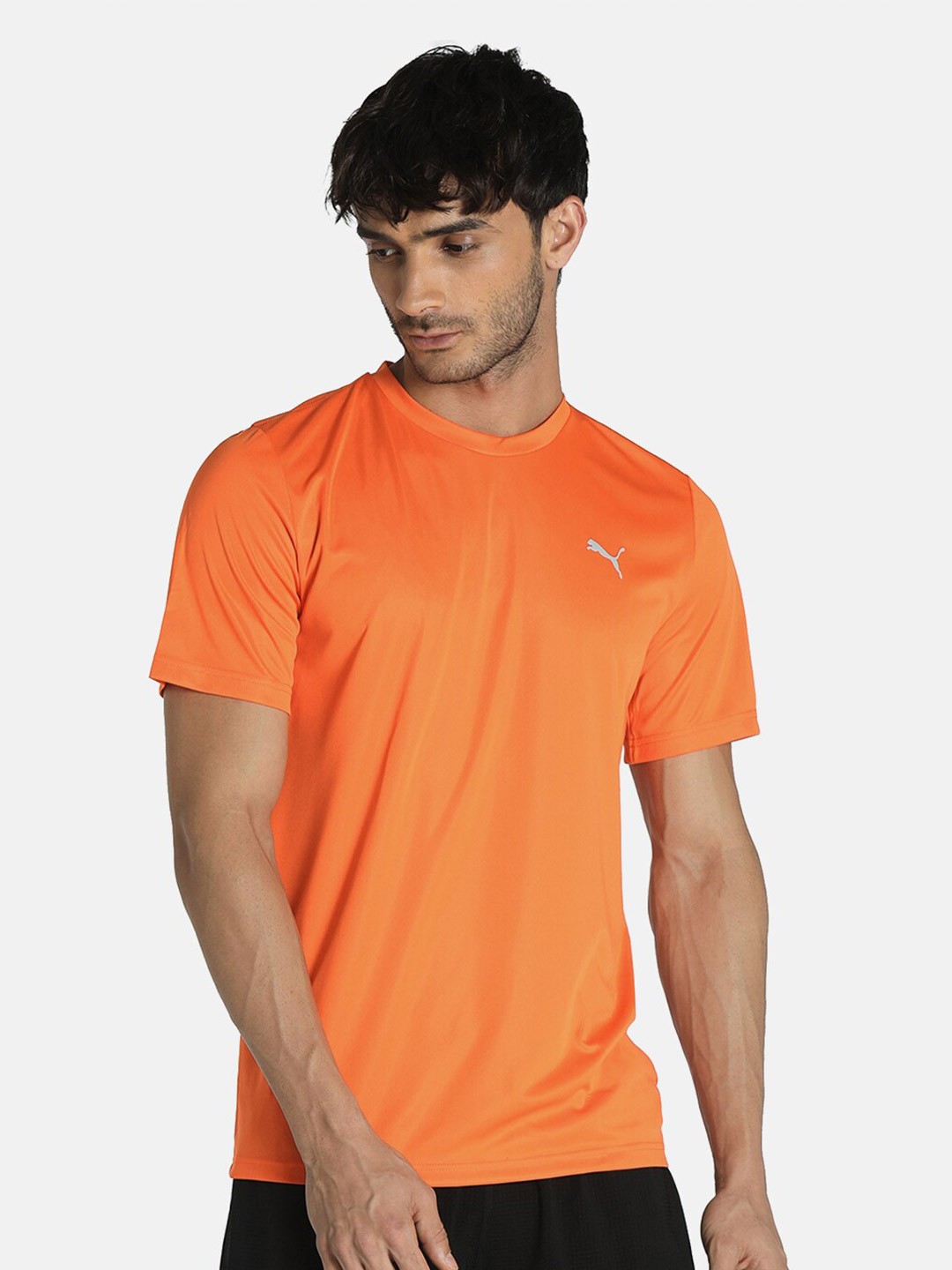 

Puma Men Orange Brand Logo T-shirt