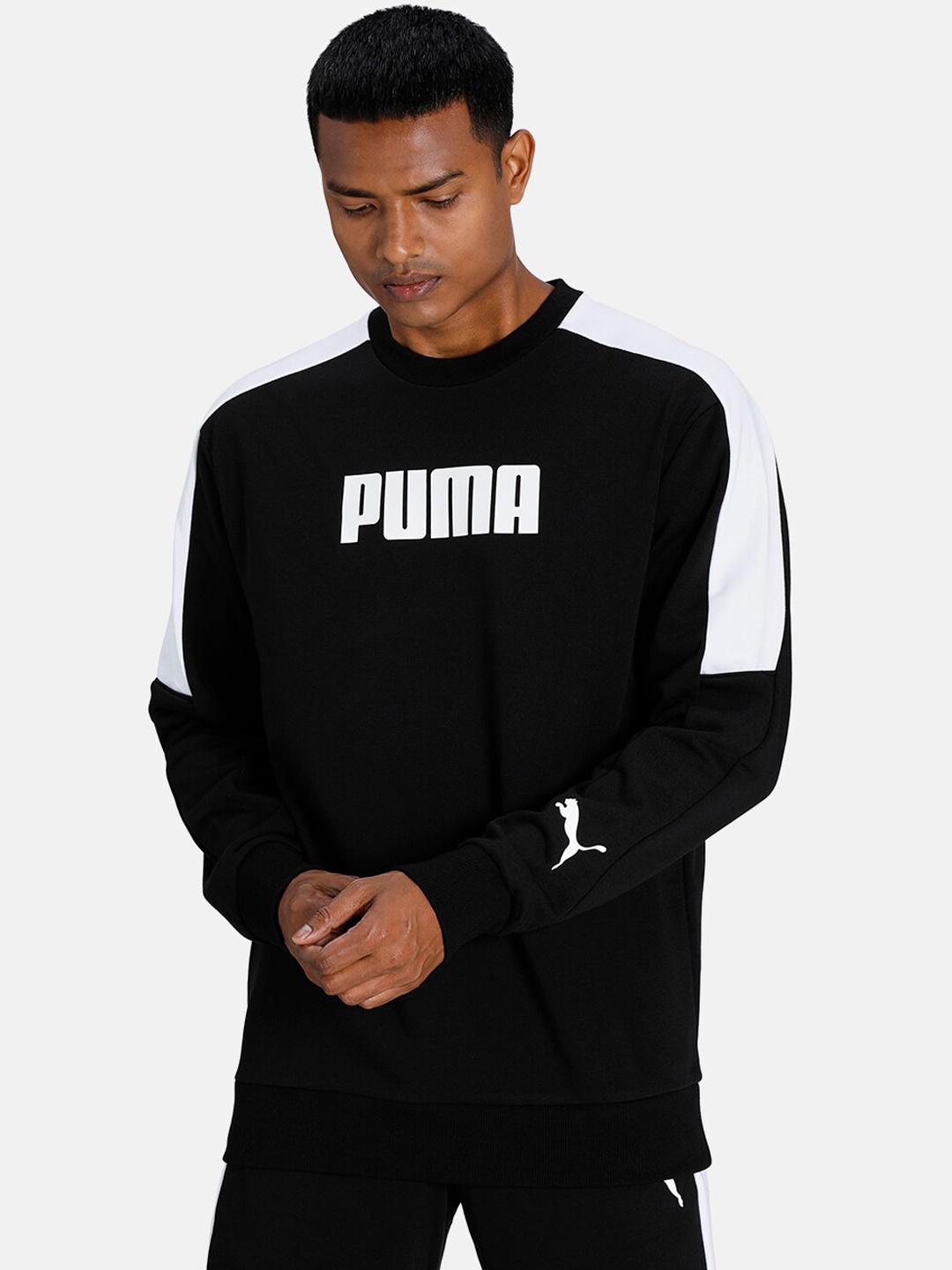 

Puma Men Black Printed Regular Fit Sweatshirt
