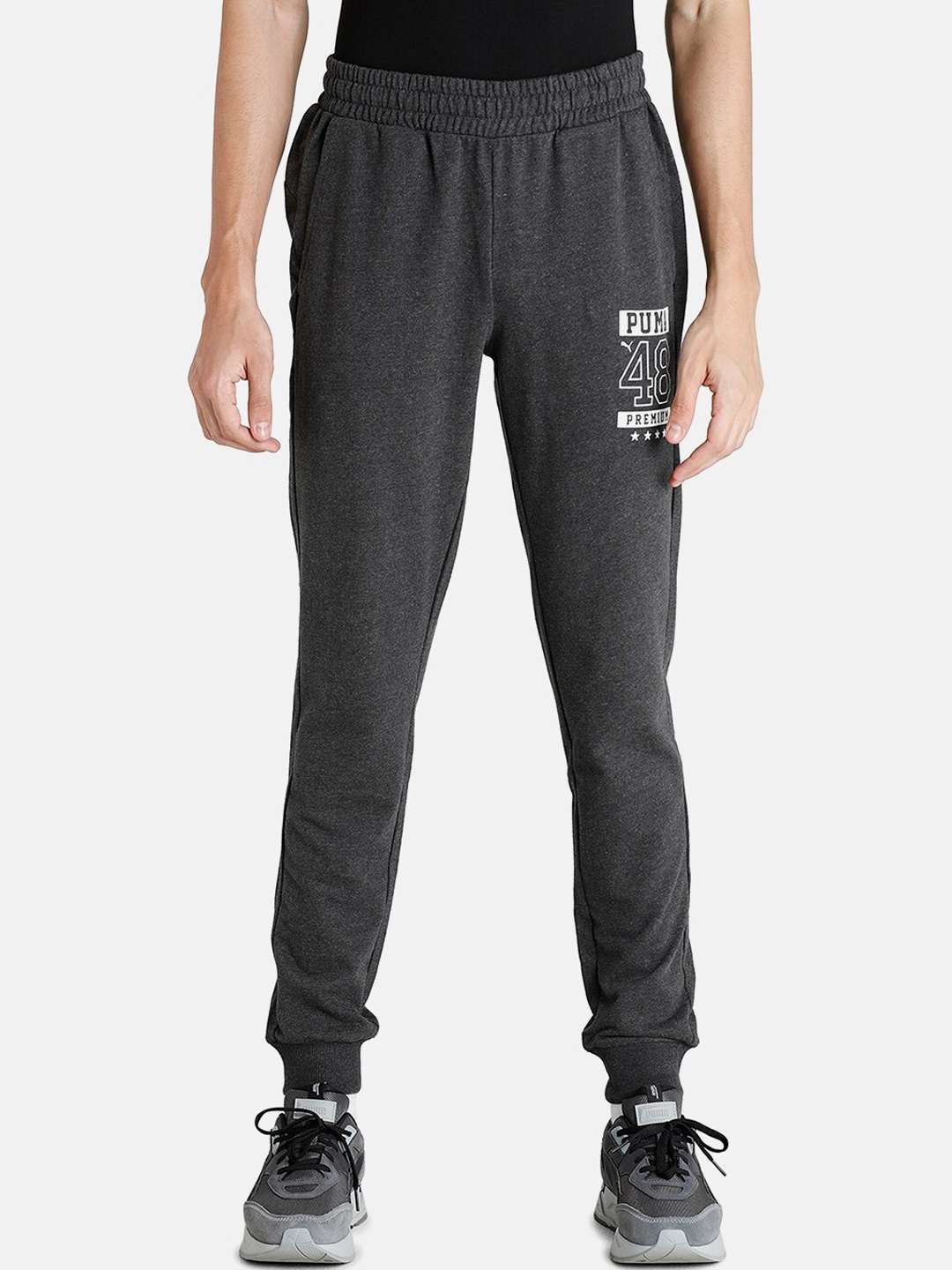 

PUMA Men Charcoal Printed Regular Fit Joggers