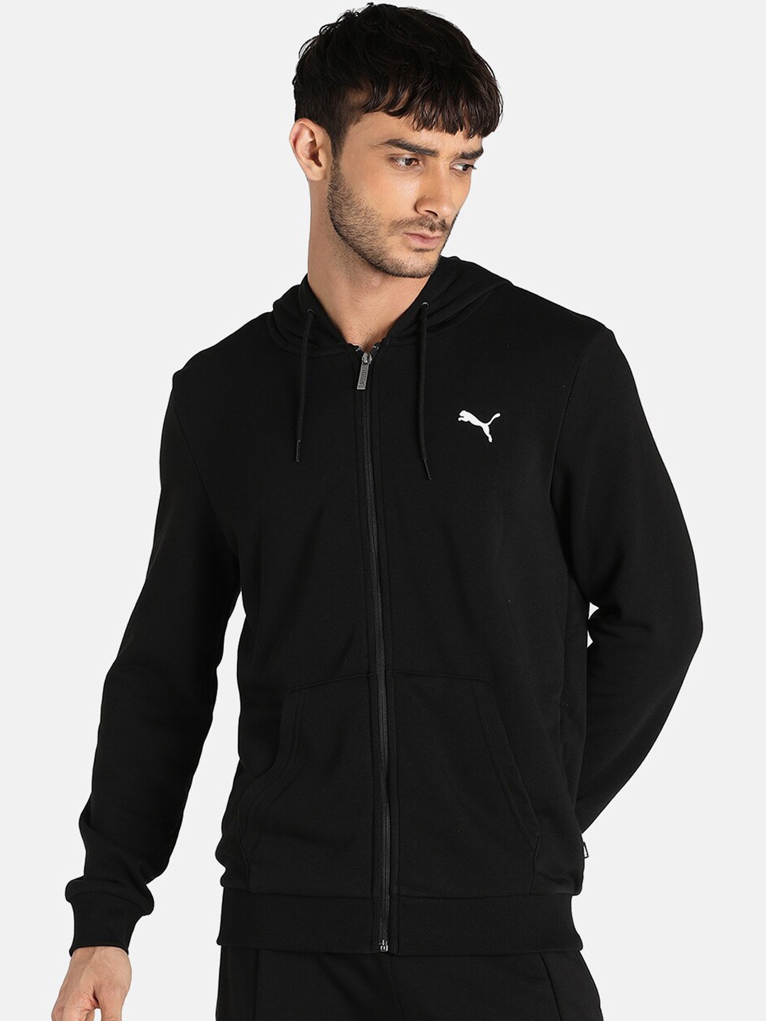 

Puma Men Black Brand Logo Sporty Track Jacket