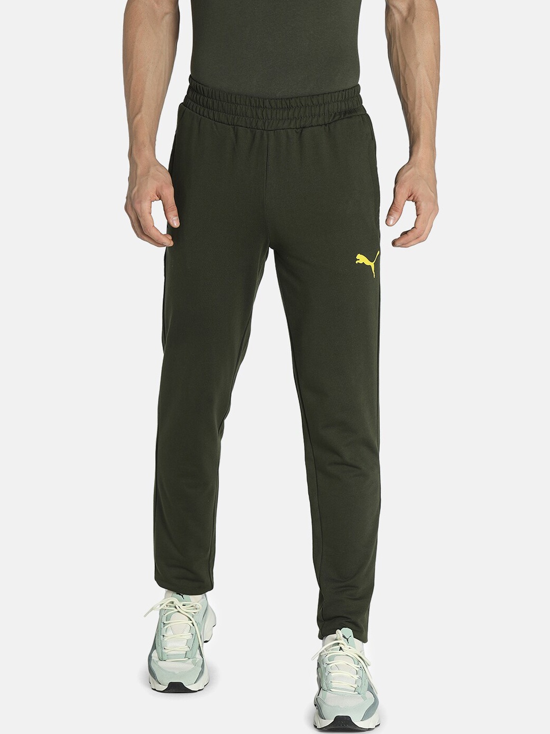 

Puma Men Green Cotton Slim Fit Track Pants