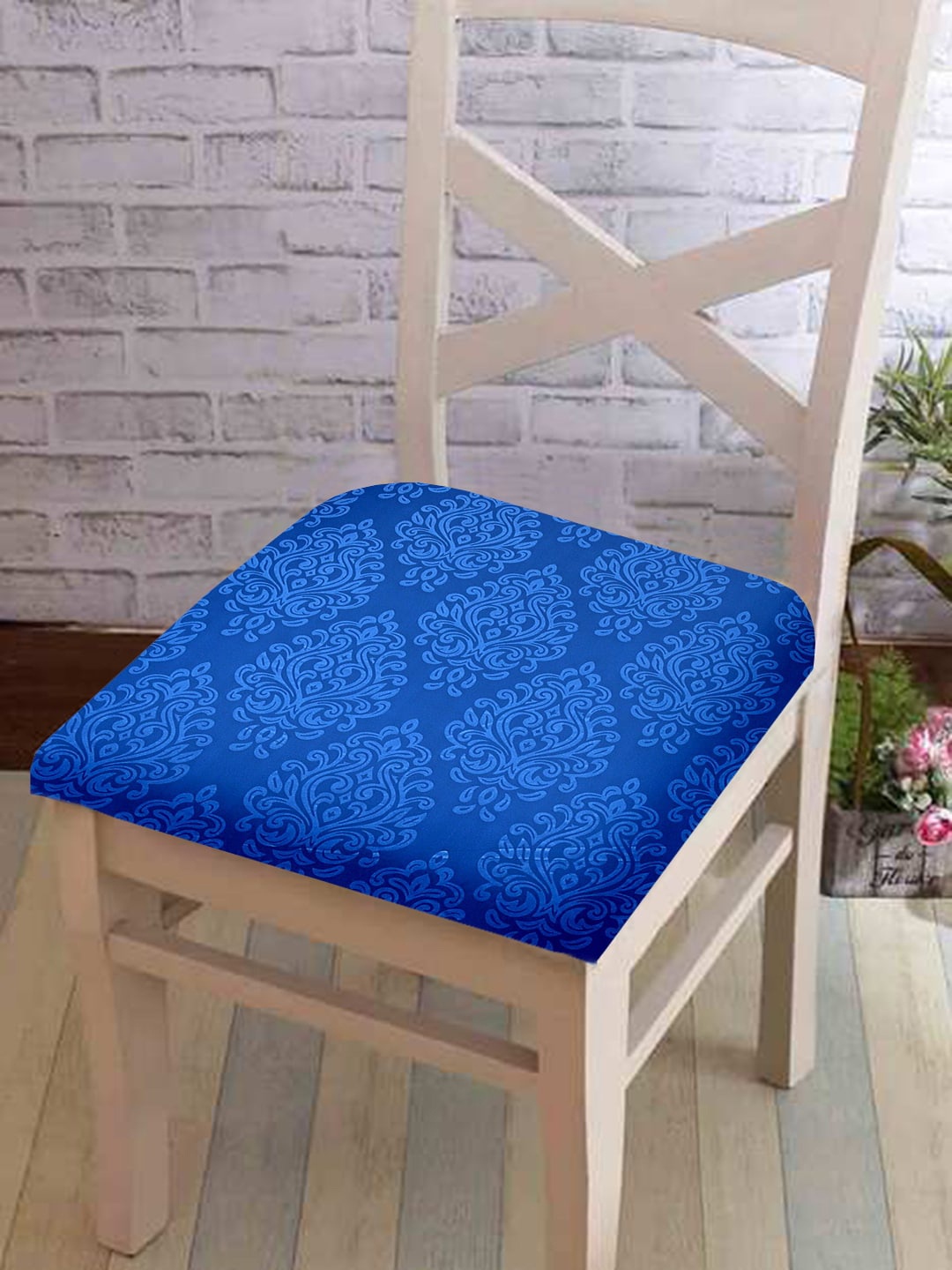 

Cortina Blue Printed Chair Pads