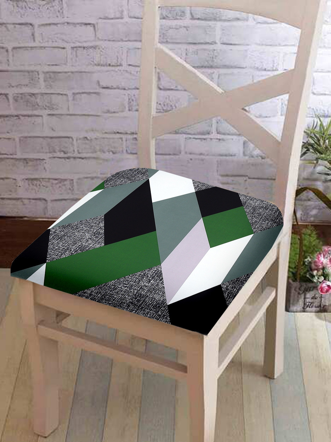 

Cortina Green Printed General Support Chair Pads