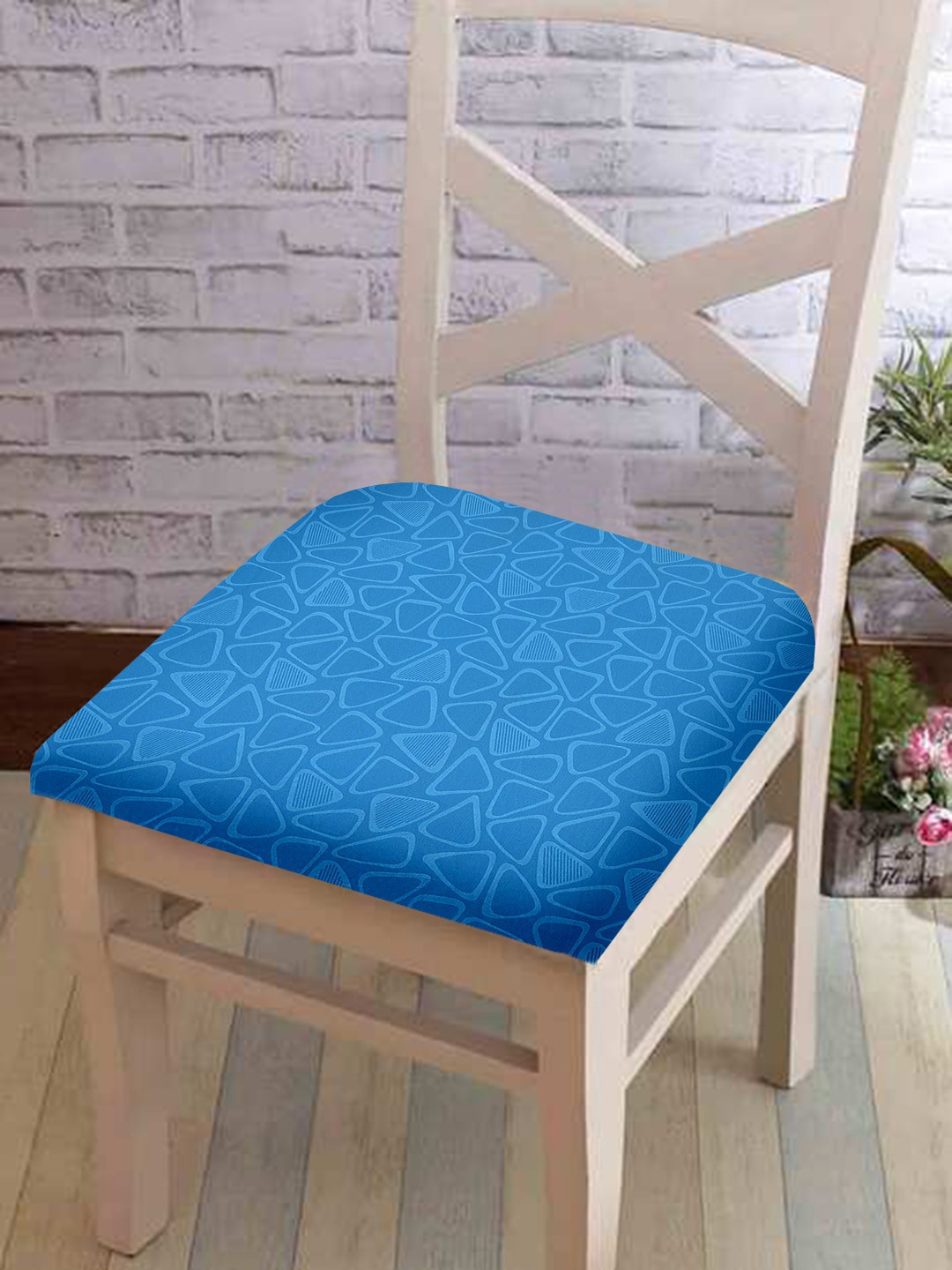 

Cortina Blue Printed Chair Pads