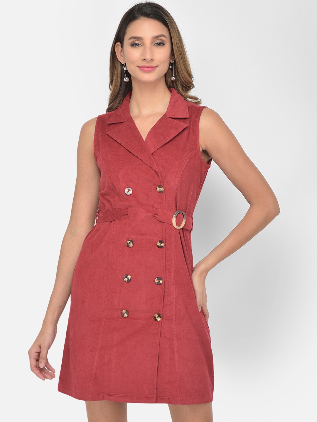 

Latin Quarters Maroon Shirt Dress