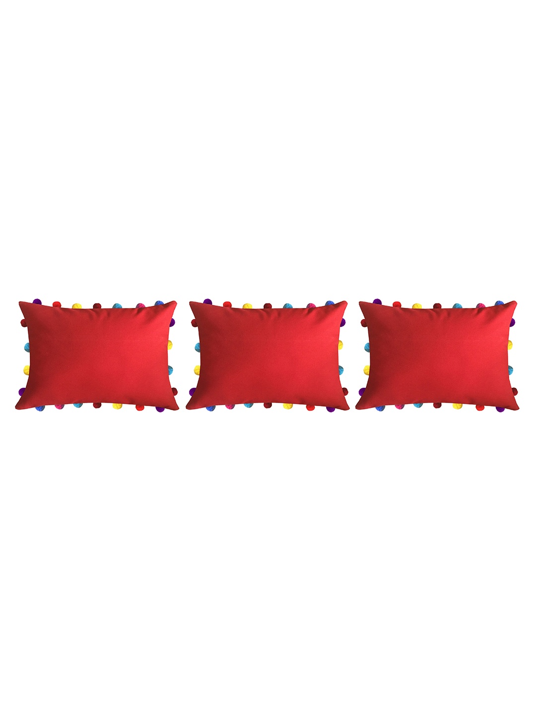 

Lushomes Red & Blue Set of 3 Rectangle Cushion Covers
