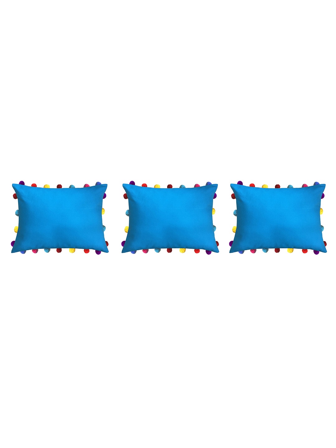 

Lushomes Blue & Yellow Set of 3 Rectangle Cushion Covers