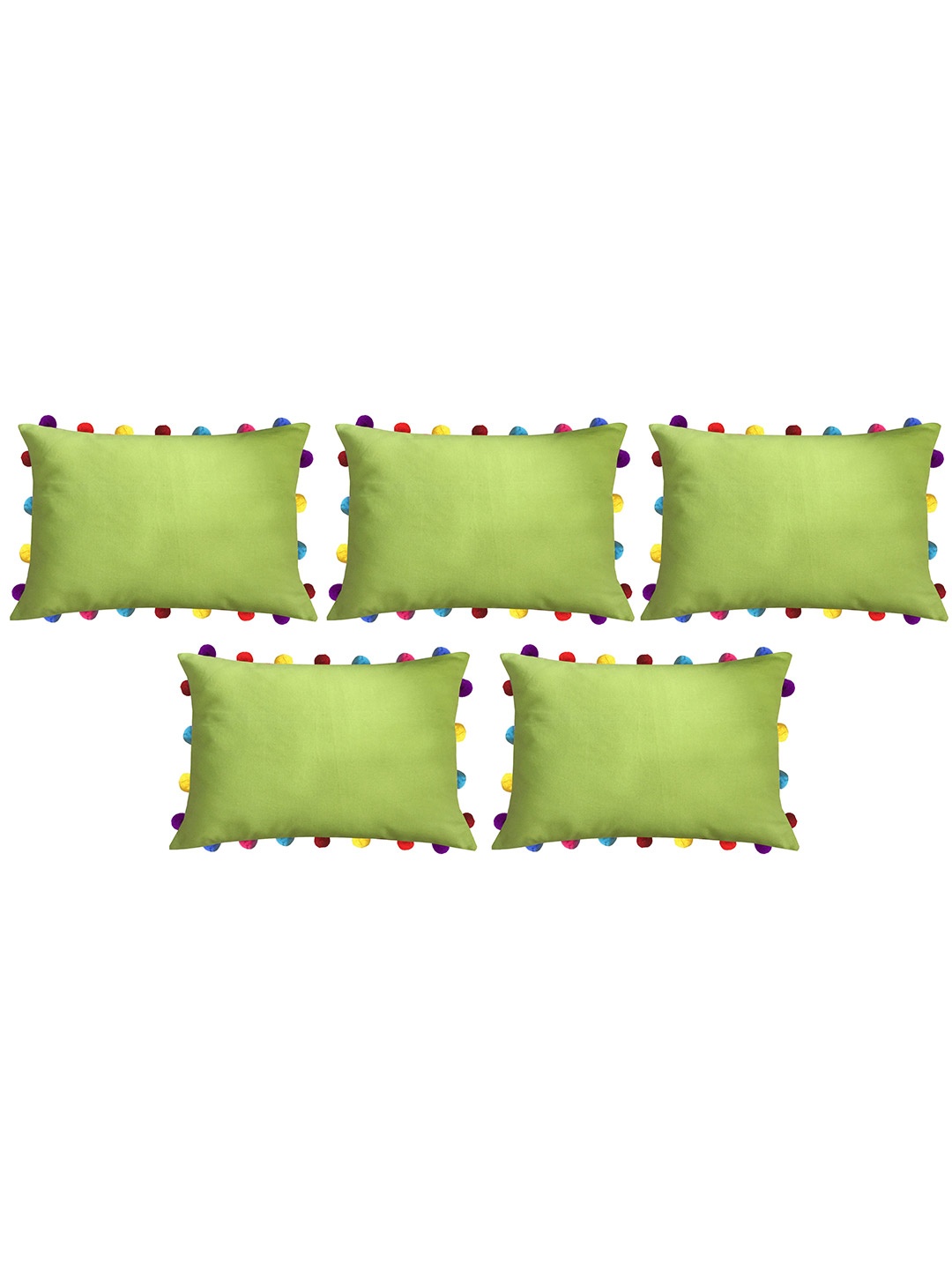 

Lushomes Green Set of 5 Rectangle Cushion Covers