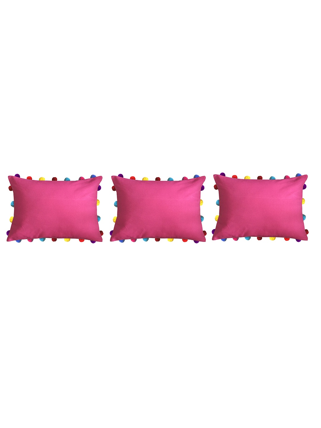 

Lushomes Pink & Red Set of 3 Rectangle Cushion Covers