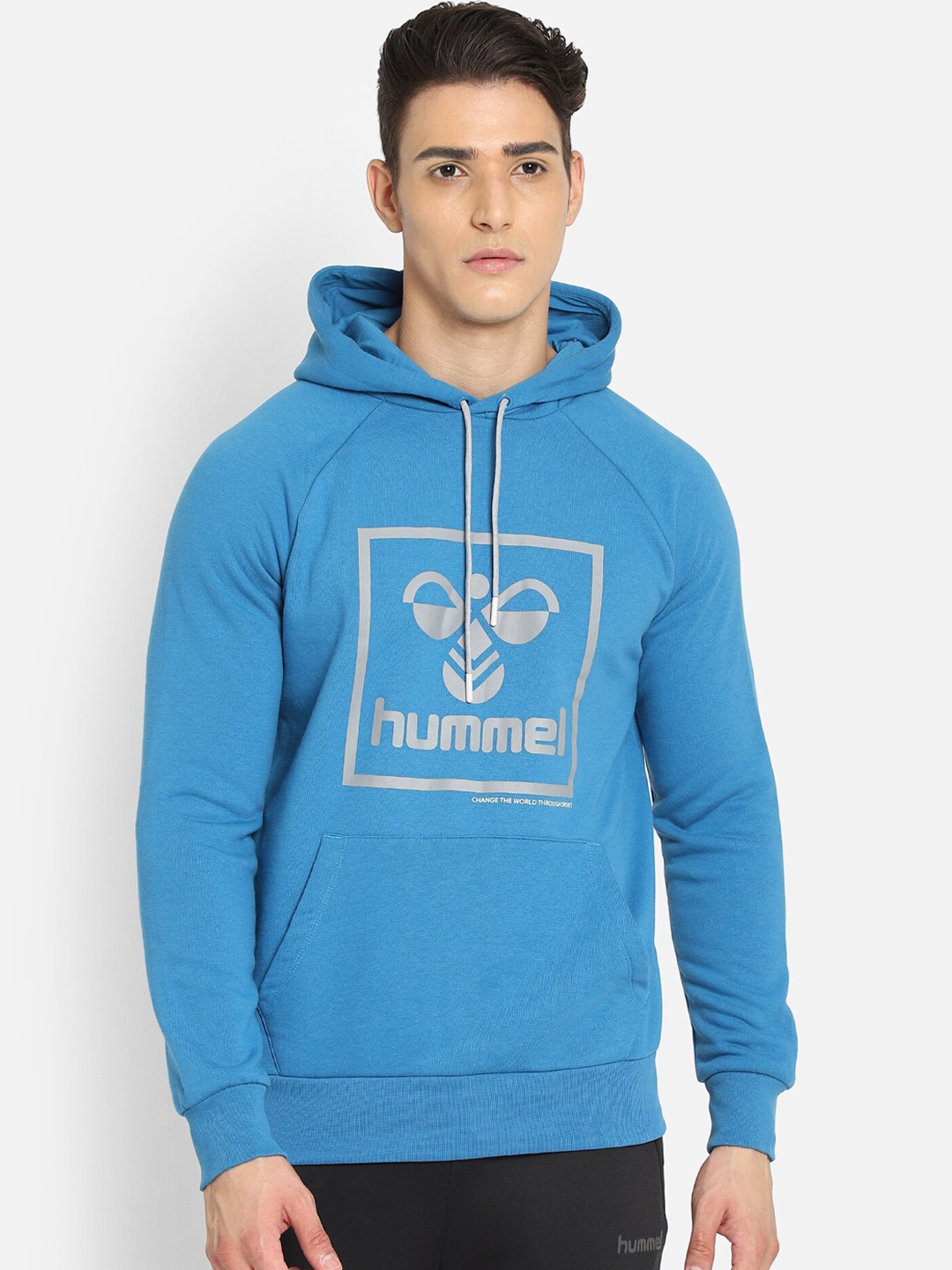 

hummel Men Blue Hooded Sweatshirt