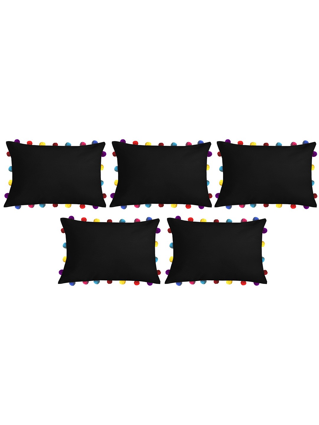 

Lushomes Black & Yellow Set of 5 Rectangle Cushion Covers