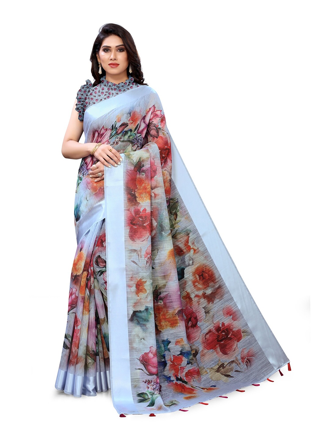 

KALINI Purple & Pink Floral Bagh Saree