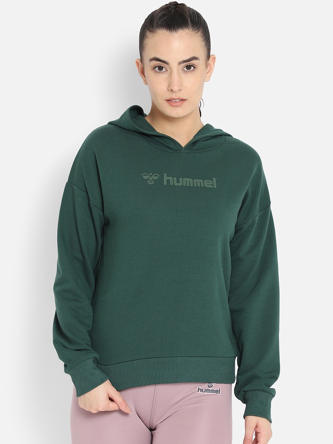 

hummel Women Green Hooded Sweatshirt