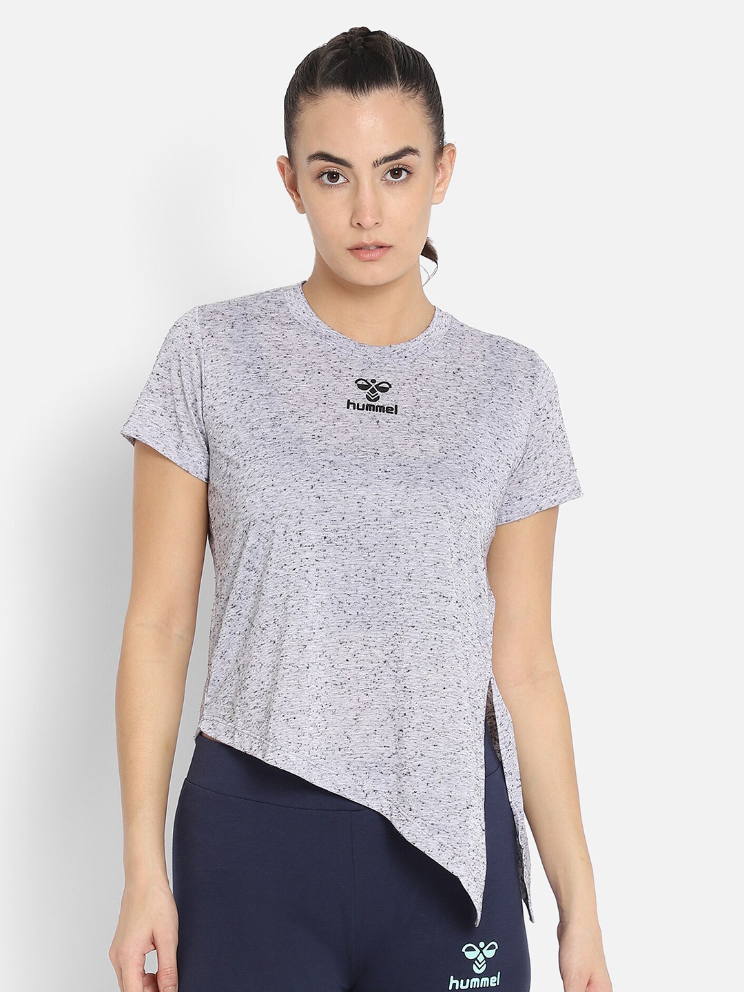 

hummel Women White Round Neck T-shirt