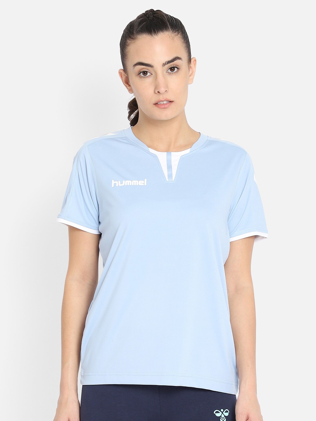 

hummel Women Blue Brand Logo Sports T-shirt