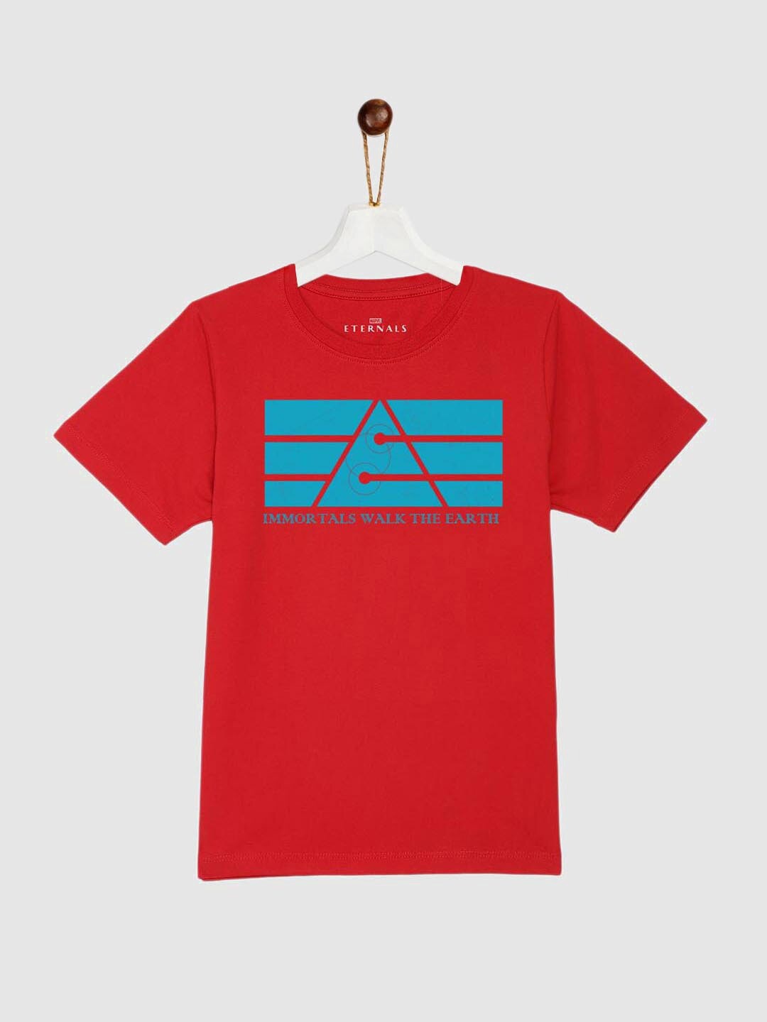 

YK Marvel Boys Red & Blue Eternals Printed Pure Cotton T-shirt