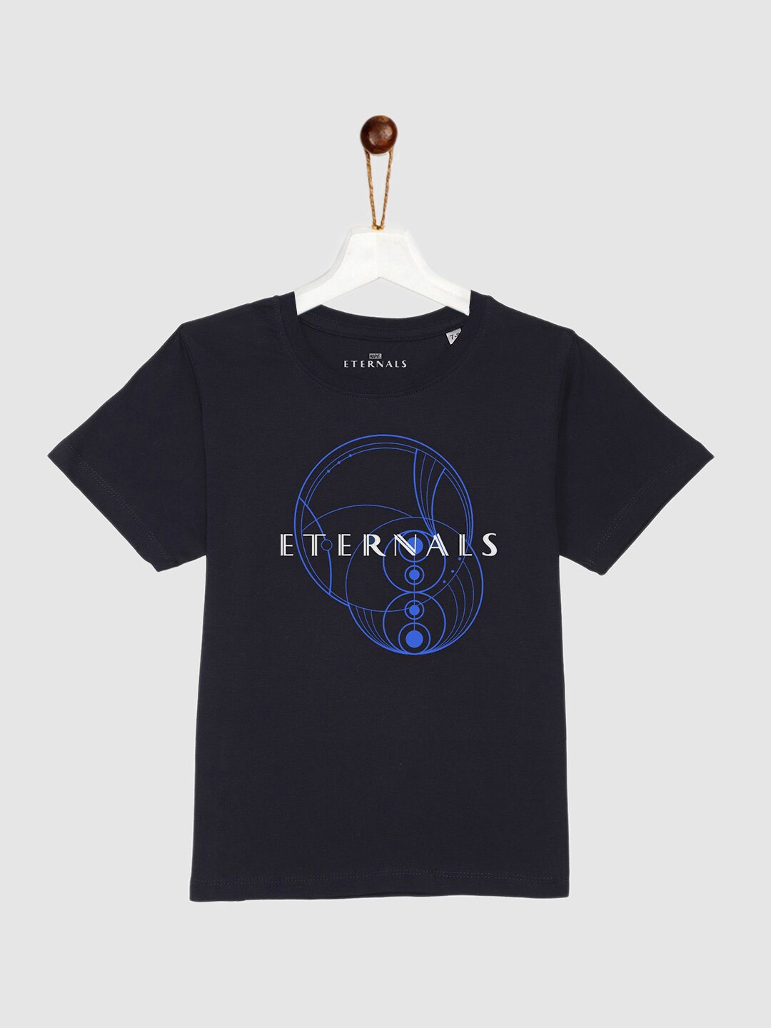 

YK Marvel Boys Navy Blue Eternals Printed Pure Cotton T-shirt