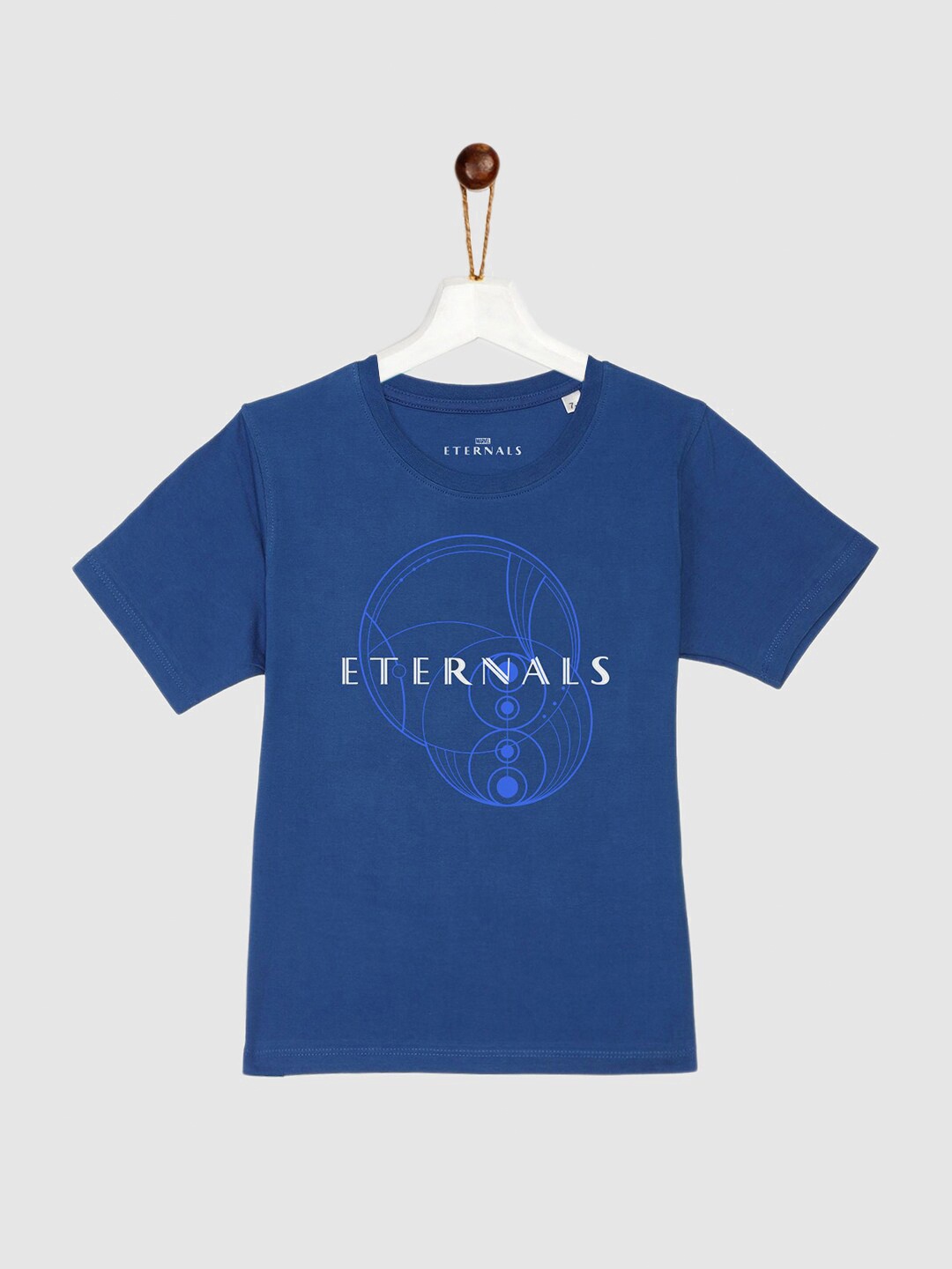 

YK Marvel Boys Blue & White Eternals Printed Pure Cotton T-shirt