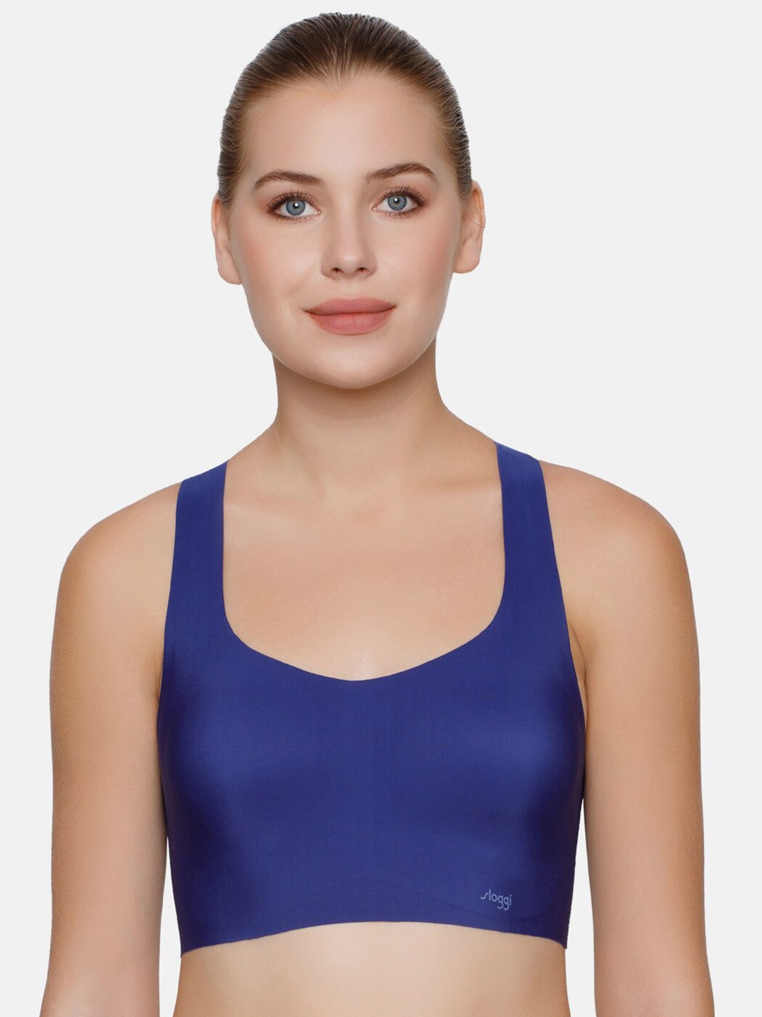 

Sloggi Women Zero Feel Padded Seamless Ultra Soft Racerback Bra, Blue