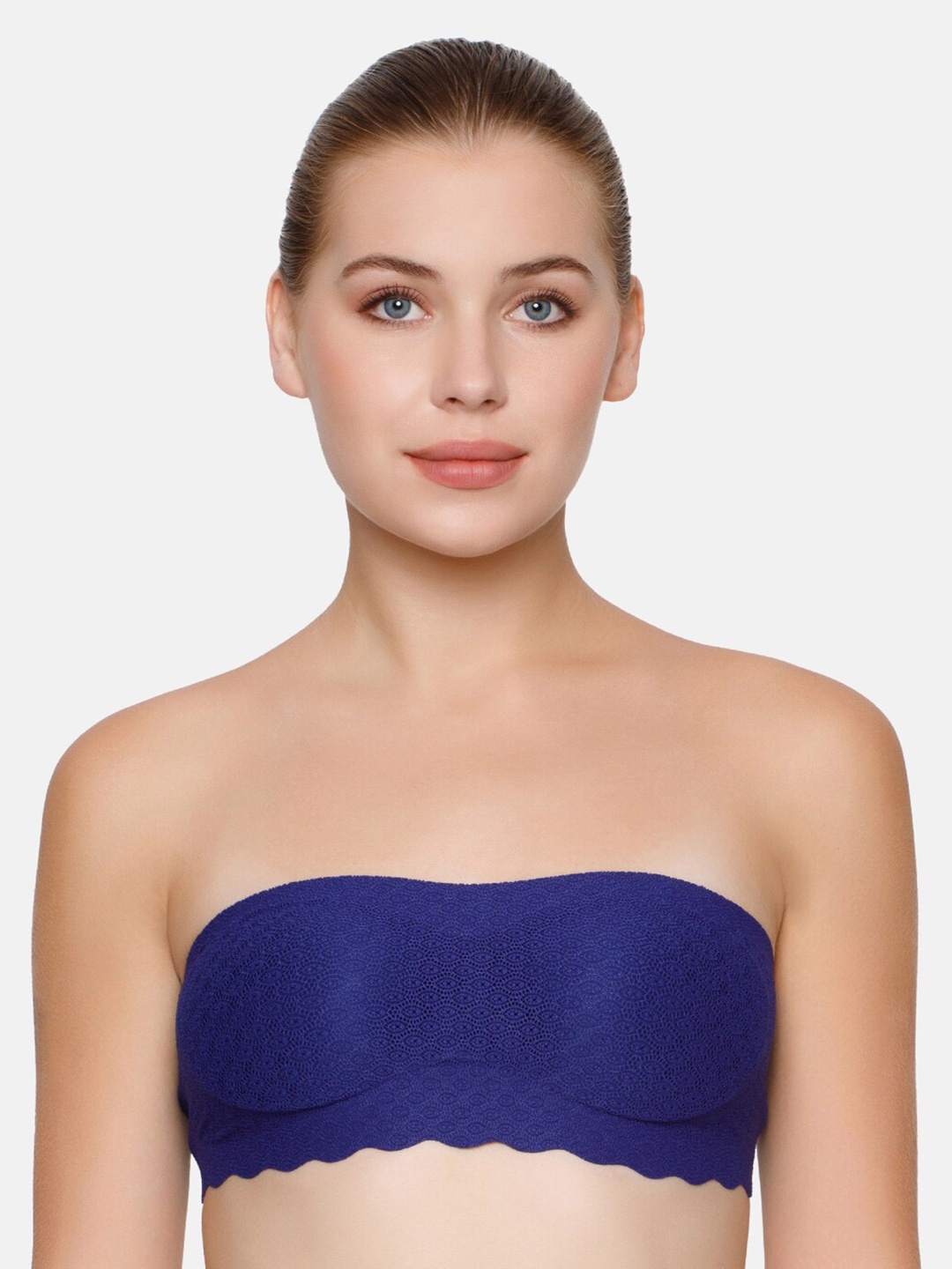 

Sloggi Women Zero Feel Seamless Padded Wireless Lace Bandeau, Blue