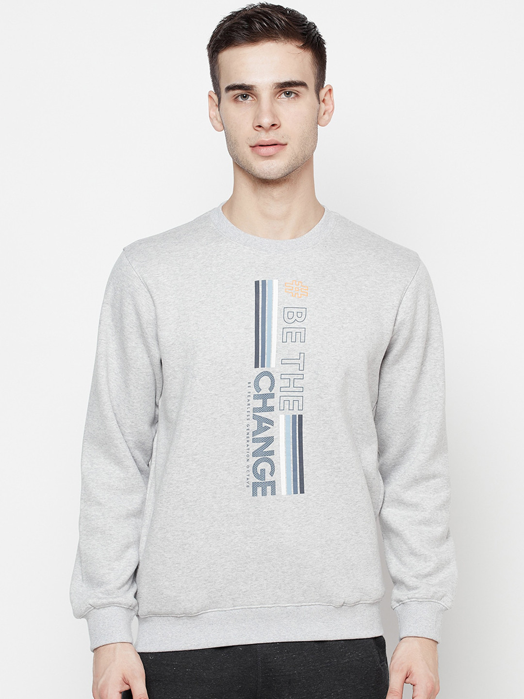 

Octave Men Grey Printed Sweatshirt
