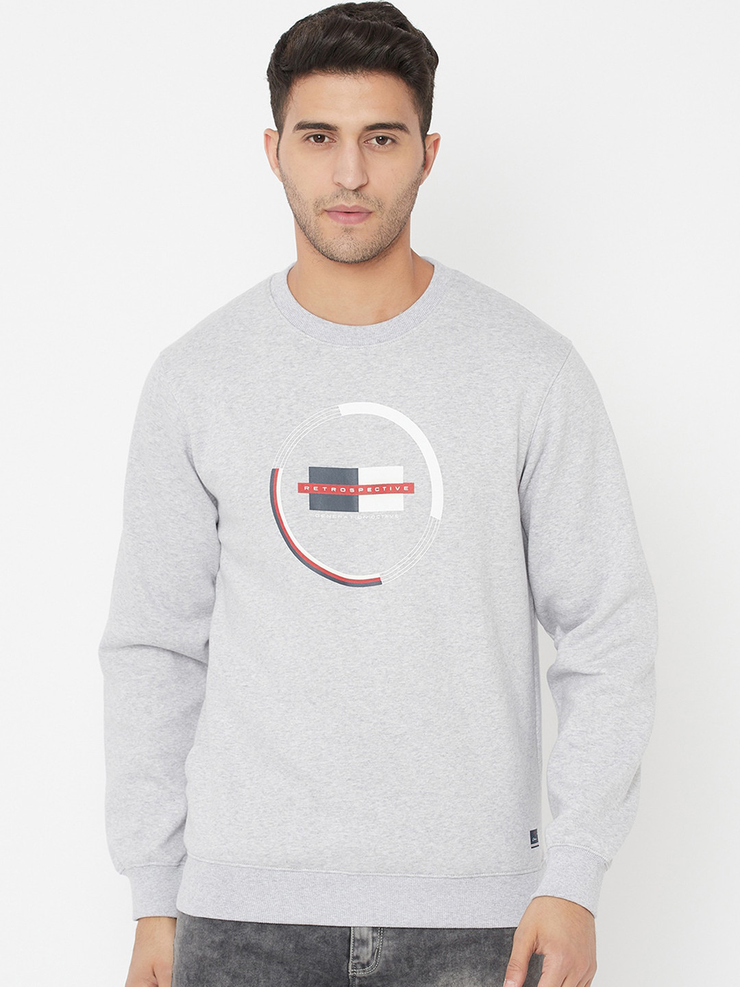 

Octave Men Grey Printed Sweatshirt