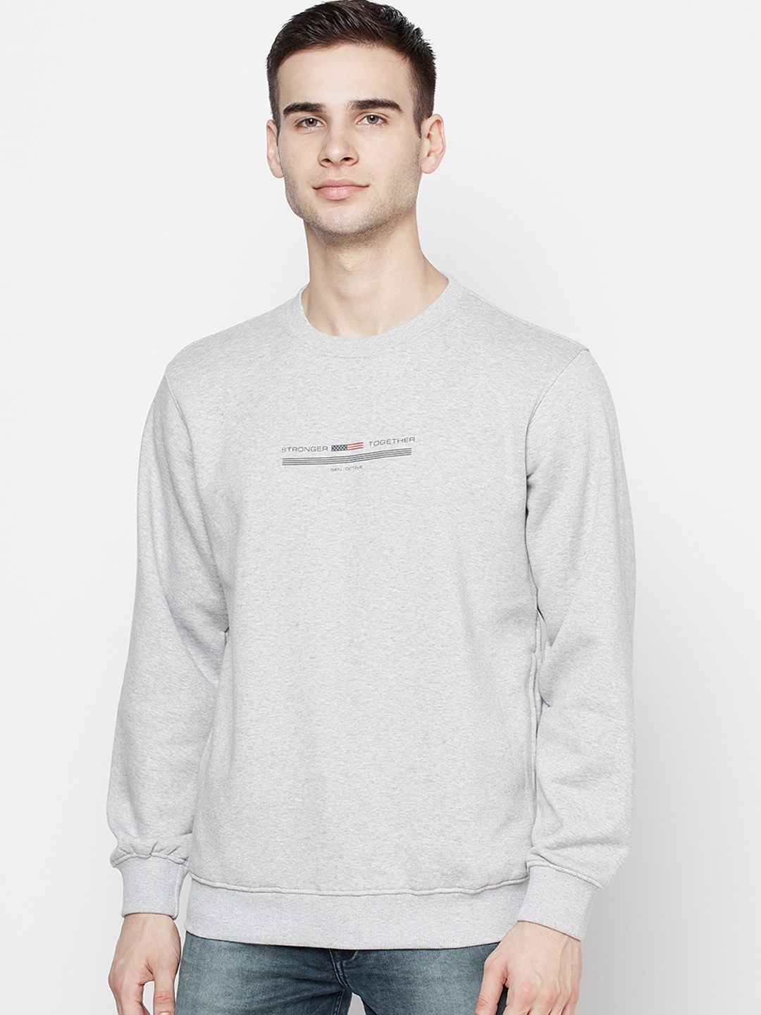 

Octave Men Grey Fleece Sweatshirt