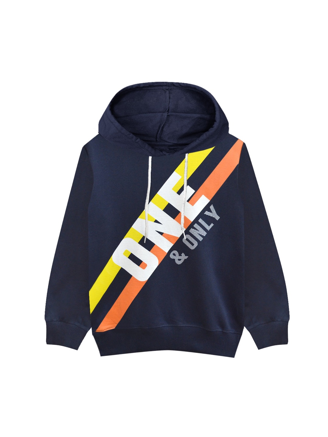

A T U N Boys Navy Blue Printed Hooded Sweatshirt