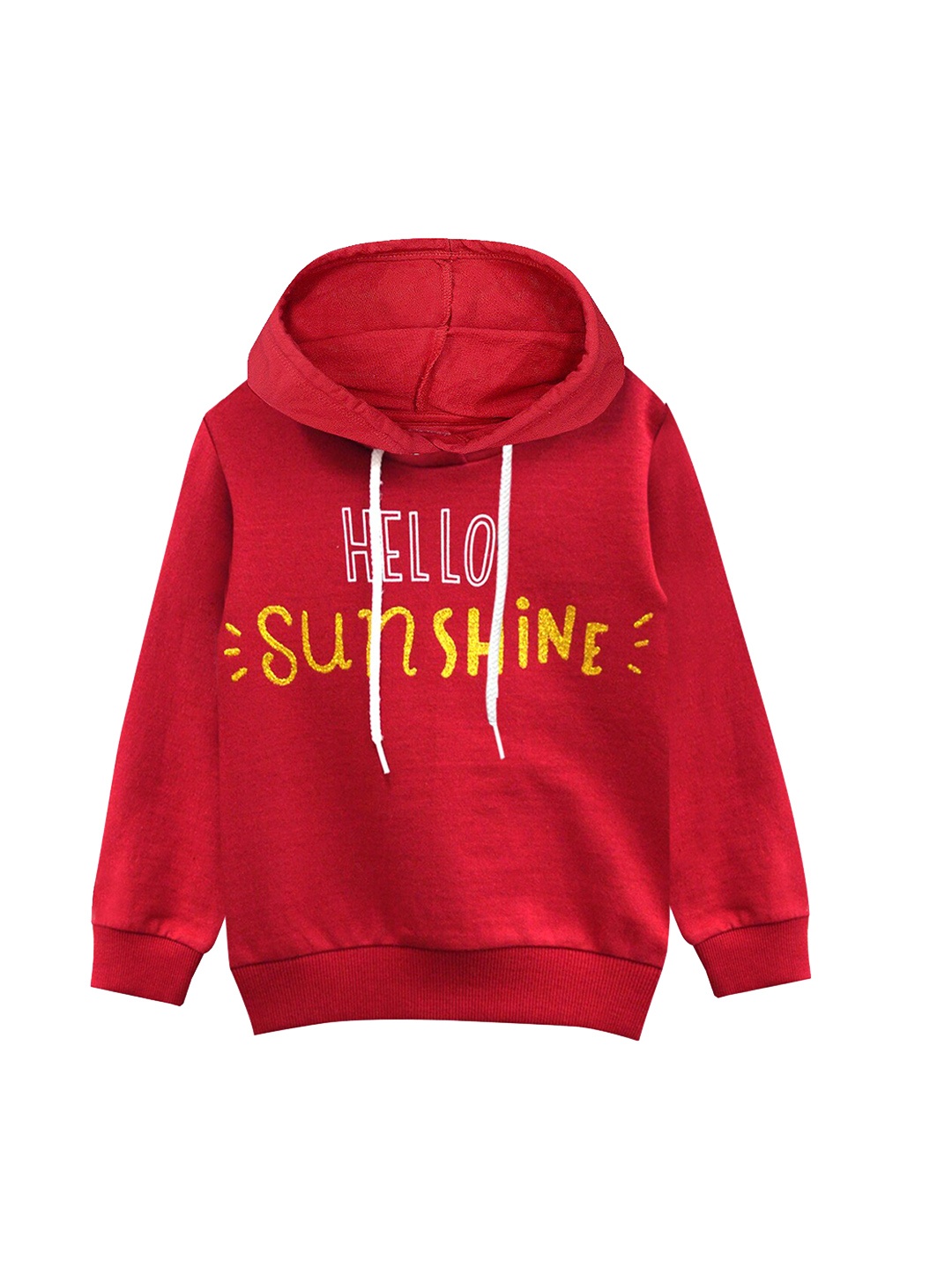 

A T U N Girls Red Printed Hooded Sweatshirt