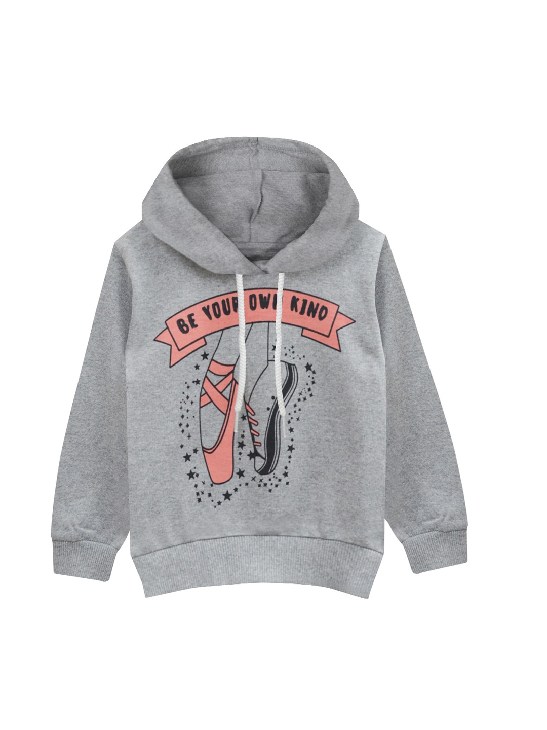 

A T U N Girls Grey Printed Hooded Sweatshirt