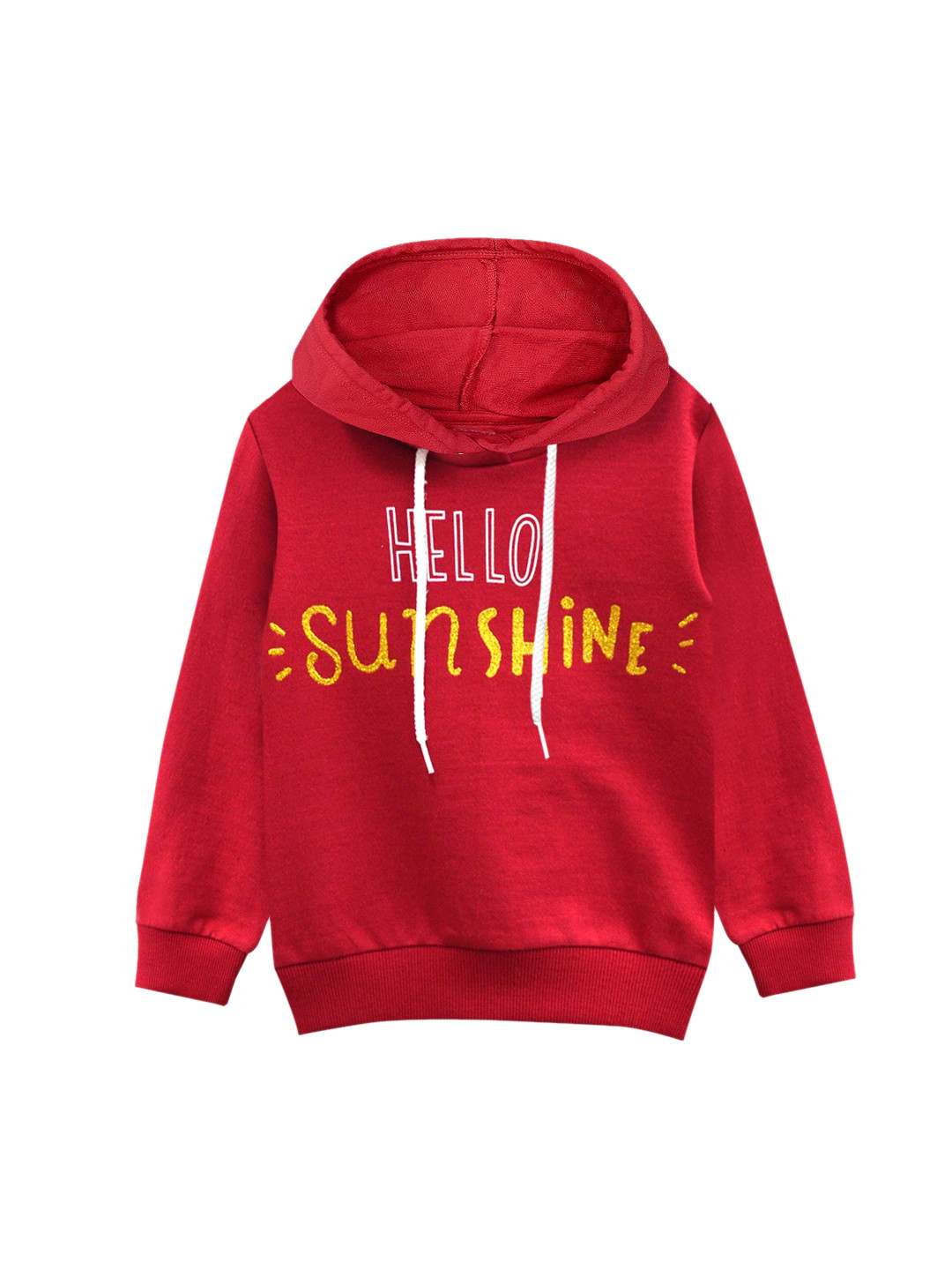 

A T U N Girls Red Printed Hooded Sweatshirt