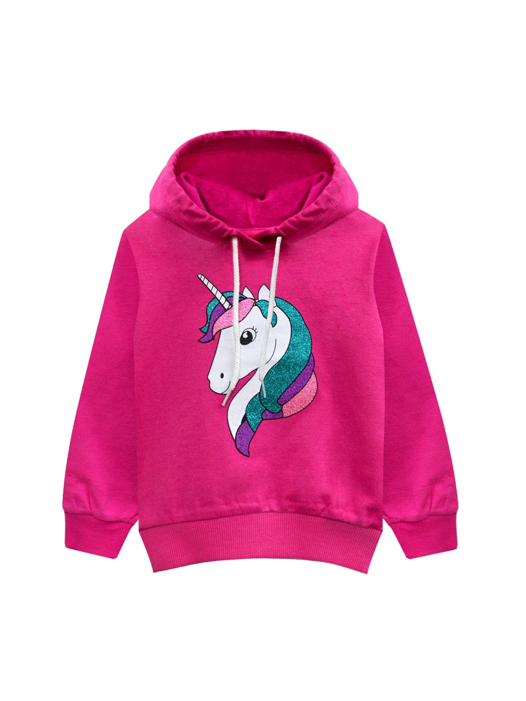 

A T U N Girls Fuchsia Printed Hooded Sweatshirt