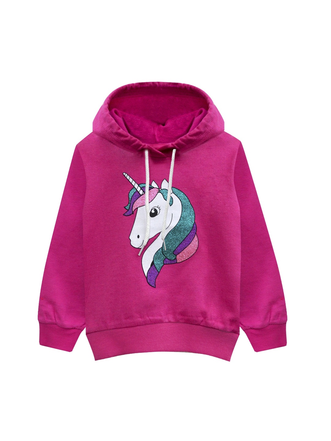 

A T U N Girls Fuchsia Printed Hooded Sweatshirt