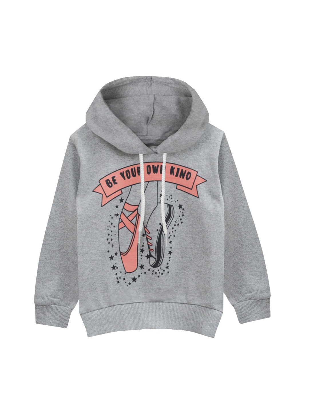 

A T U N Girls Grey Printed Hooded Sweatshirt