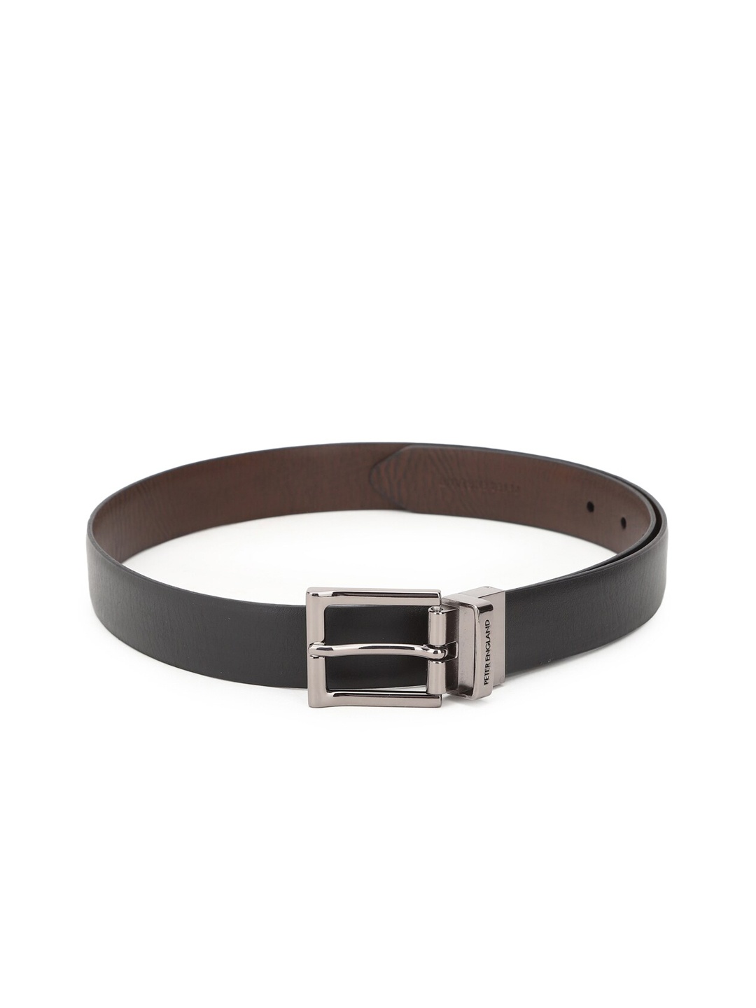 

Peter England Men Brown Textured PU Reversible Formal Belt