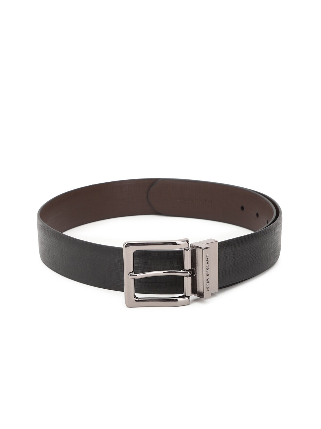 

Peter England Men Brown & Black Textured Reversible Formal Belt